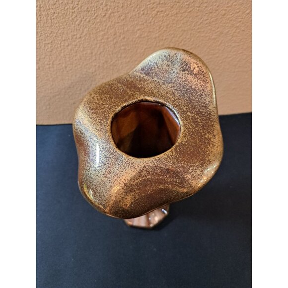 Vintage Abstract Ceramic Vase Jack In The Pulpit Vase Cold Brown Speckle - Picture 5 of 7